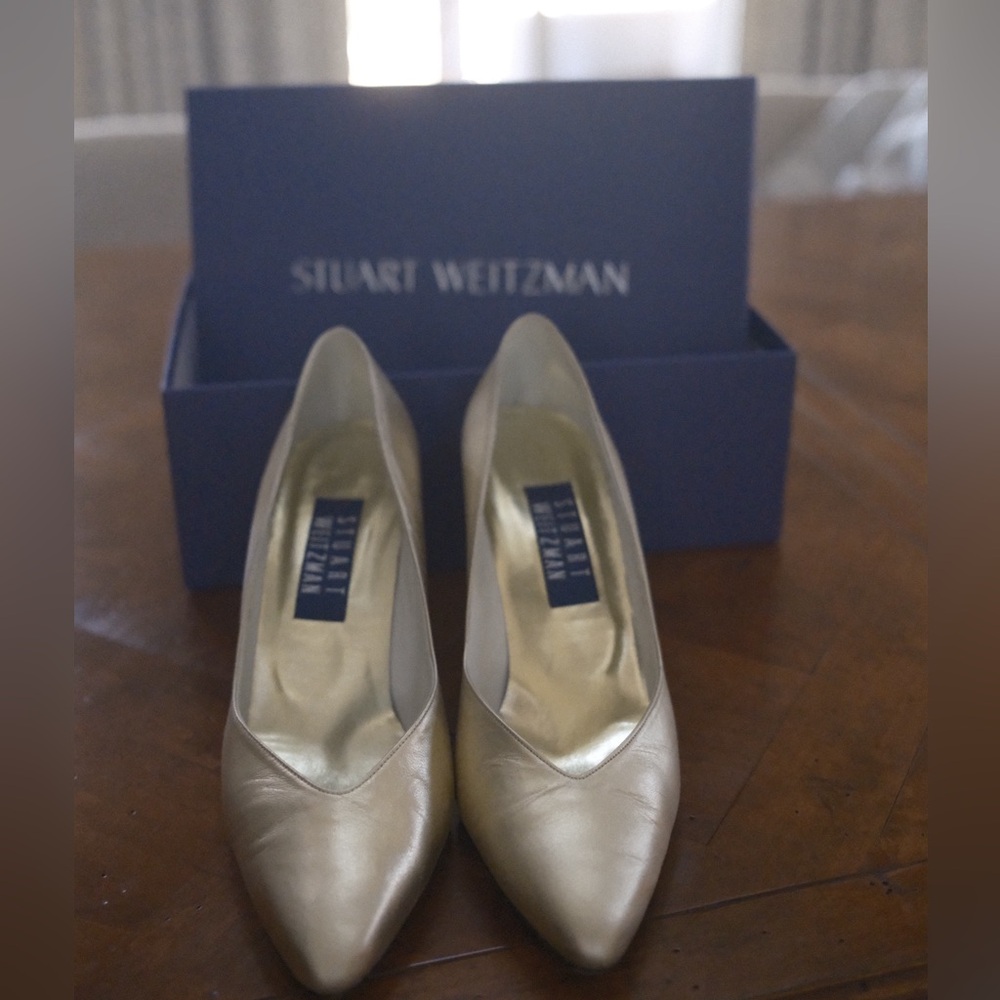 Stuart Weitzman Metallic Gold Heels